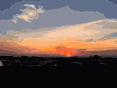 American sunset in the summer clipart