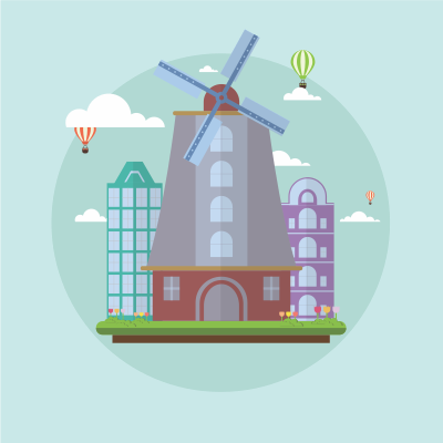 Amsterdam Landmarks clipart