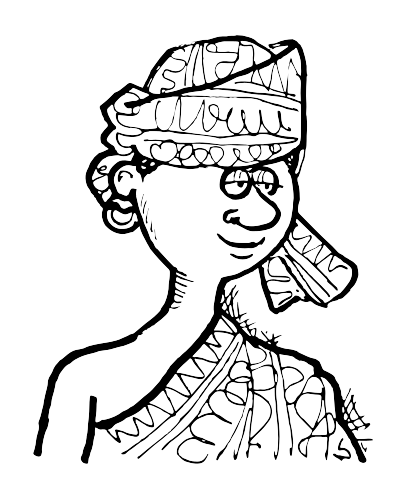 An African Woman with head dress clipart