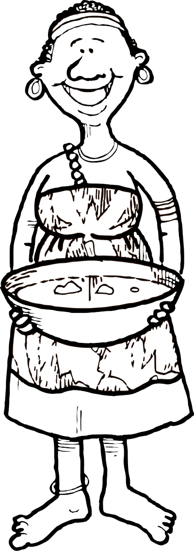 An African Woman with meal clipart