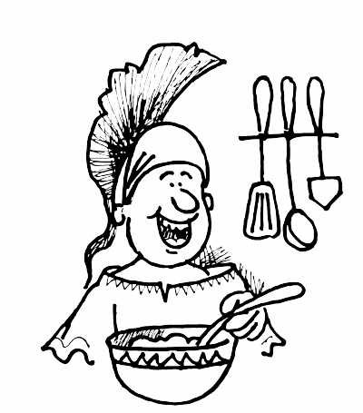 An ancient Greek eating food clipart