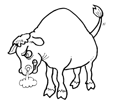 An angry Bull clipart