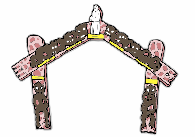 An entrance to a maori Meeting House clipart