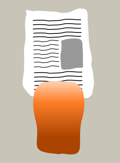 An orange person reading clipart