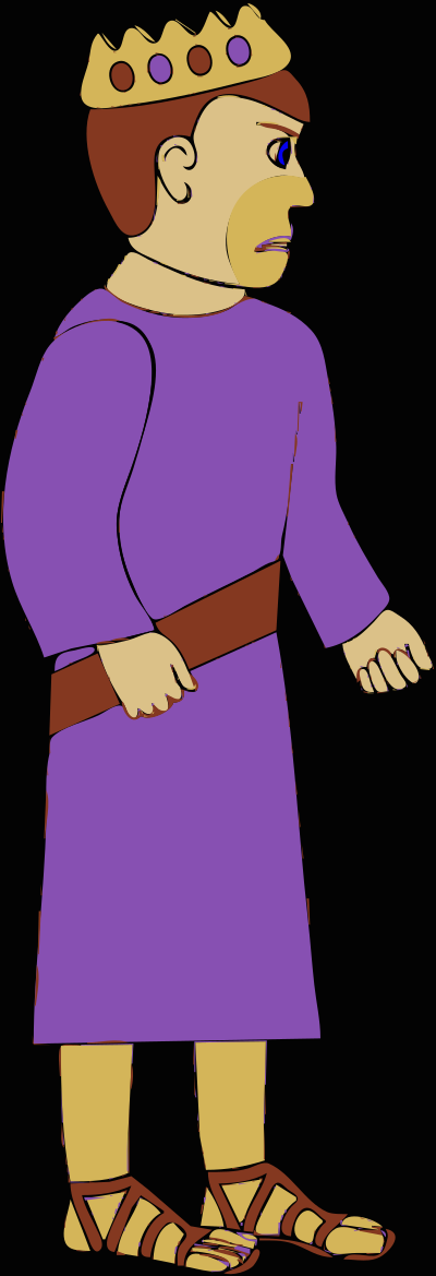 An unhappy king clipart