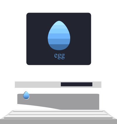 Anachronistic vintage 'egg' computer from Glitch clipart