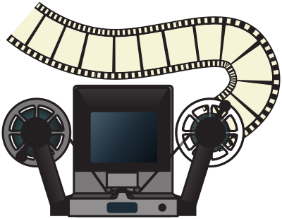 Analog film editing machine clipart