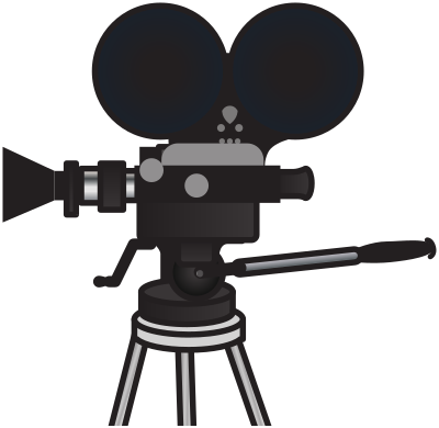 Analog film movie camera clipart