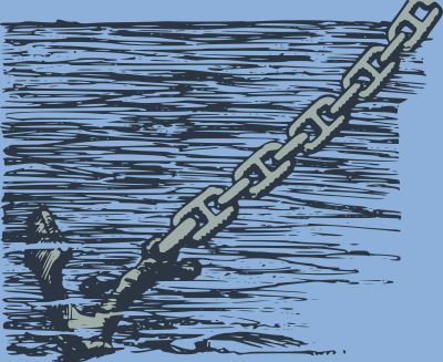 Anchor in Water clipart