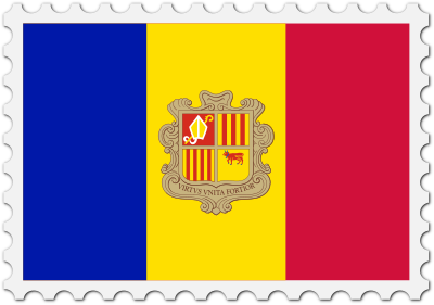 Andorra flag stamp clipart