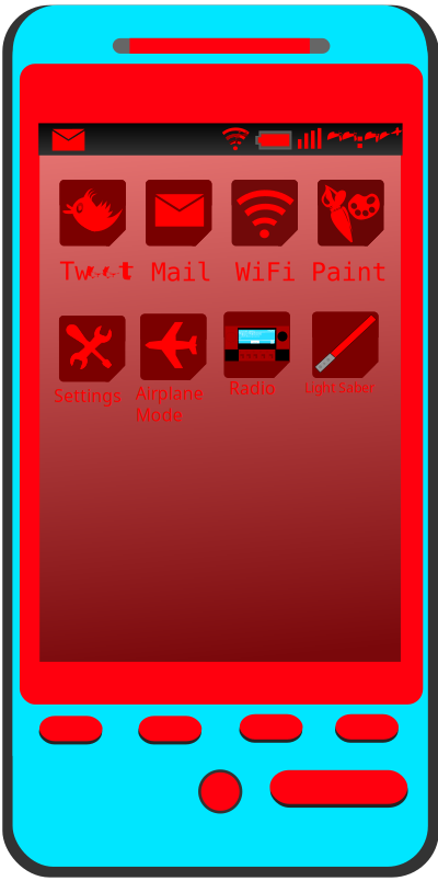 Android Phone Blue and Red clipart