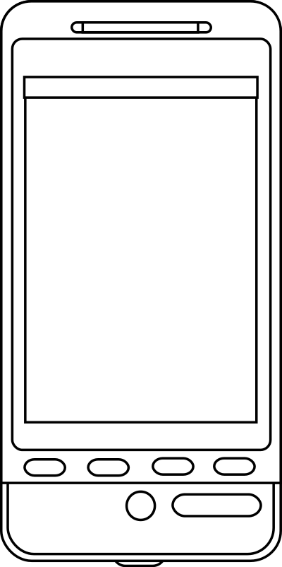 Android phone line art clipart