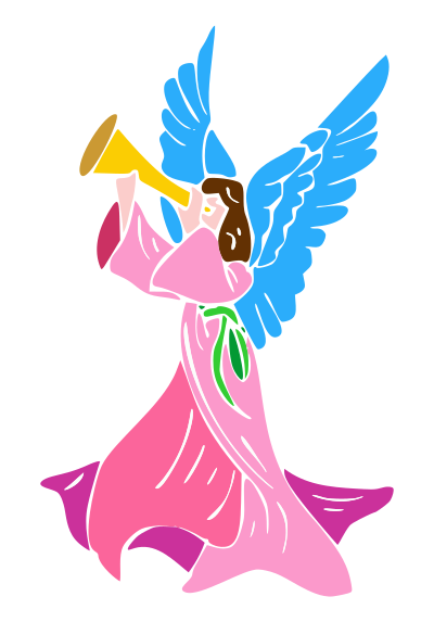 Angel Blowing Horn clipart