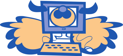 Angel Cow Computer with wings clipart