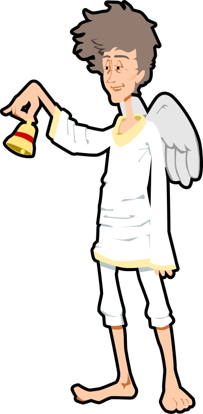 Angel with bell clipart