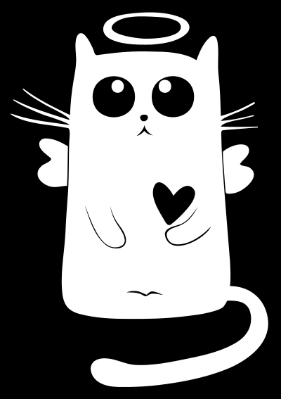 Angelic Cat White clipart