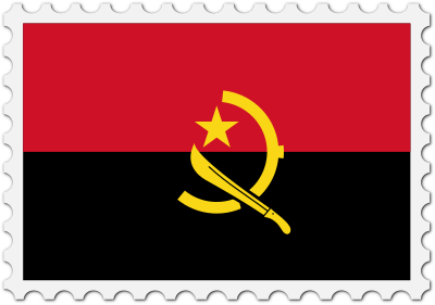Angola flag stamp clipart