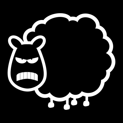 Angry black sheep clipart
