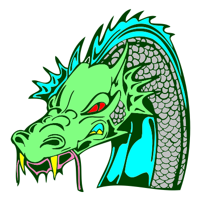 Angry Green Dragon clipart