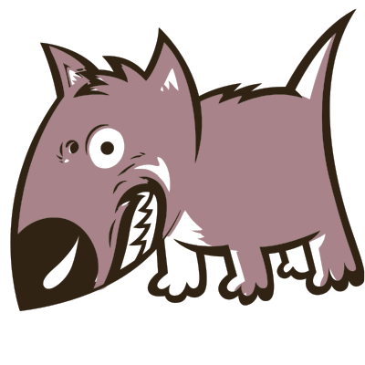Angry Growling Cartoon Dog clipart