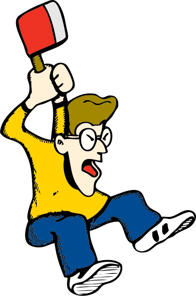 Angry guy with axe clipart