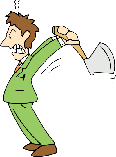 Angry Man with Axe clipart