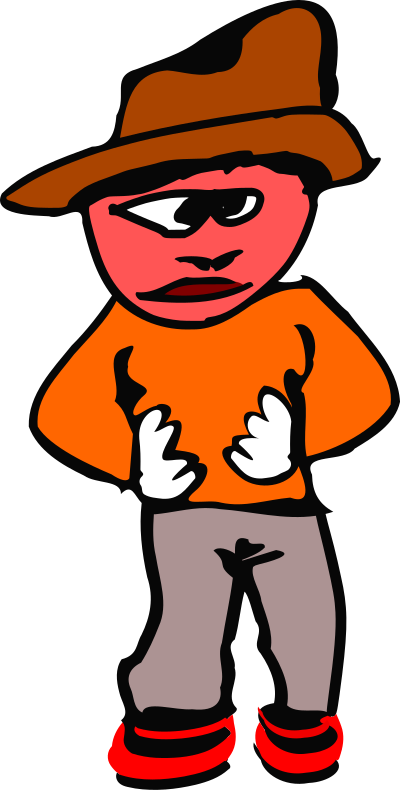 Angry man with hat clipart