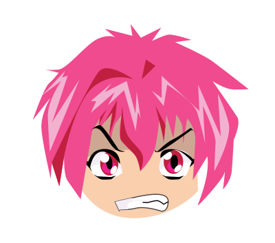 Angry Manga Face clipart