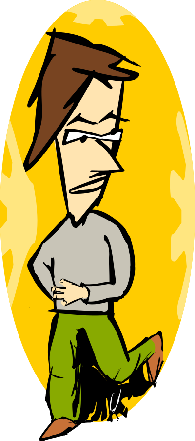 Angry running man clipart