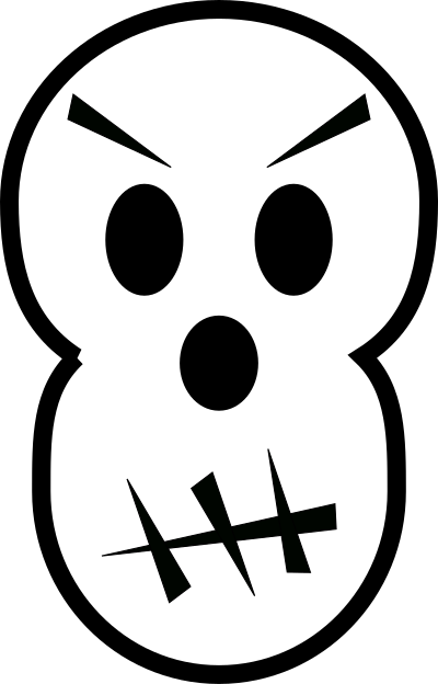 Angry skull clipart