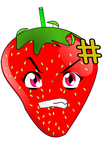 Angry Strawberry clipart