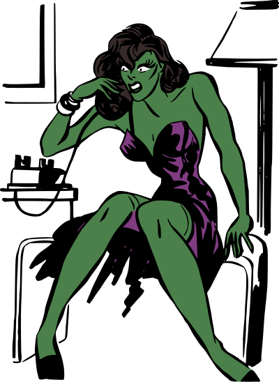 Angry superhero woman clipart