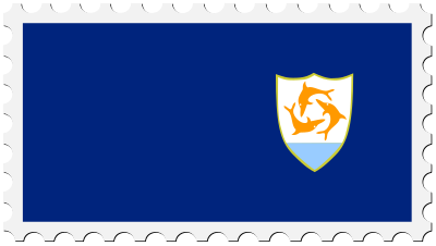 Anguilla flag stamp clipart