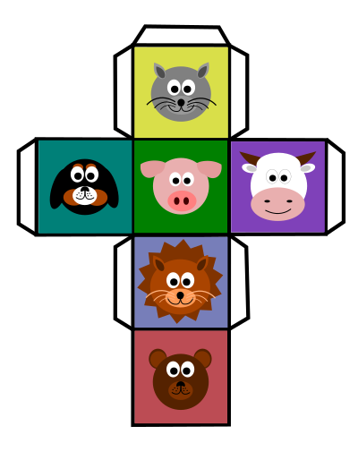 Animal Dice Template clipart