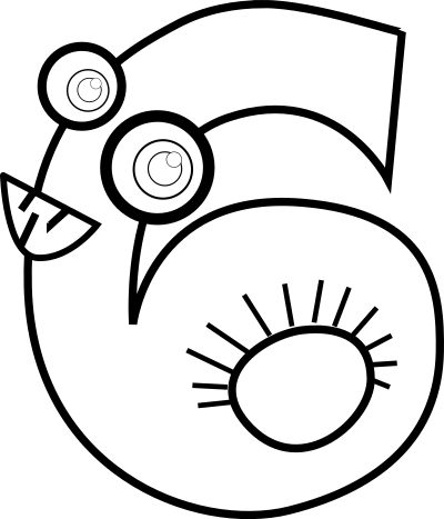 Animal Number Six Outline clipart