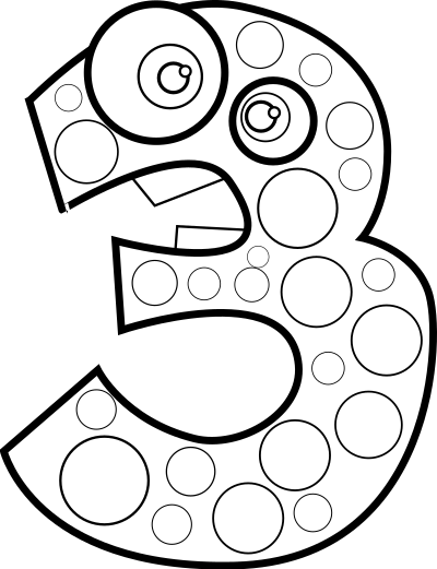 Animal Number Three Lineart clipart