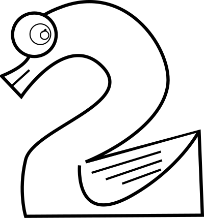 Animal Number Two Line Art clipart