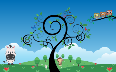 Animals Flourish Landscape clipart