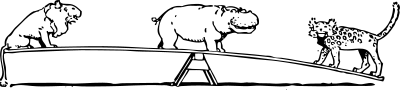 Animals on see saw clipart