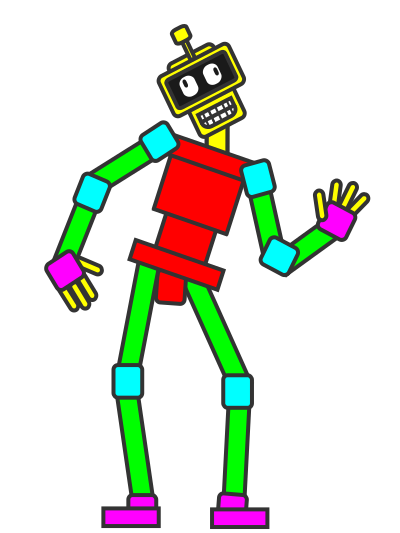 Animated Rectangle Robot clipart