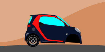 Animation of a mini car clipart