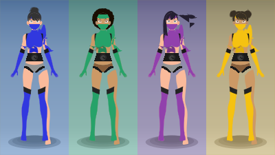 Anime Cosplay Ninja Girls clipart