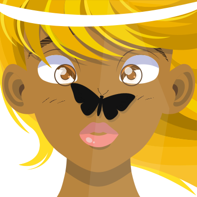 Anime Face - Butterfly on the Nose clipart