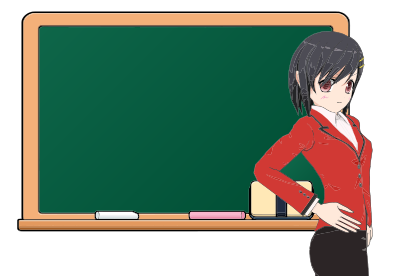 Anime Girl School Chalkboard clipart