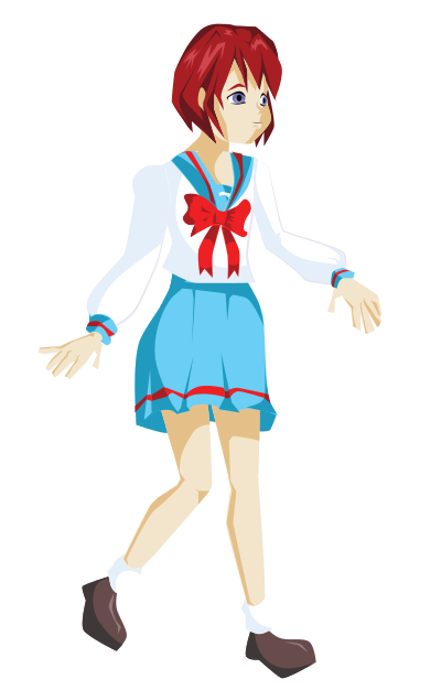 Anime School Girl clipart