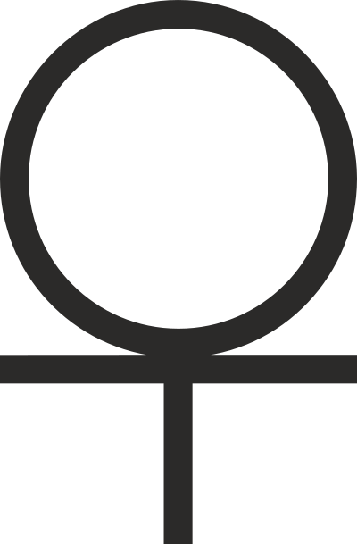 Ankh cross 3/4 Below Circle clipart