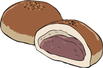 Anpan - Red Bean Paste Bun clipart