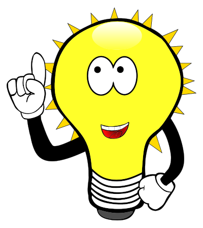 Anthropomorphic Cartoon Light Bulb clipart