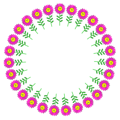 Anthropomorphic Flower Frame clipart