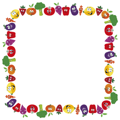 Anthropomorphic Fruits And Vegetables Frame 2 clipart